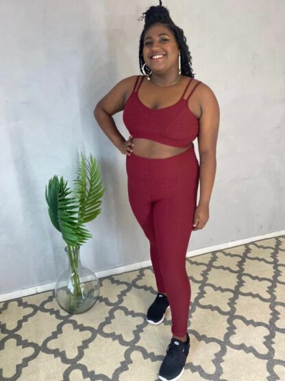 Jacquard Ripple Plus Size Women Workout Set - Image 5