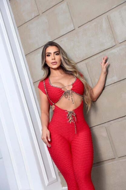 Red Yoga Sport Jumpsuit - Image 3