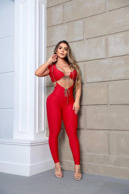 Red Yoga Sport Jumpsuit - Image 2