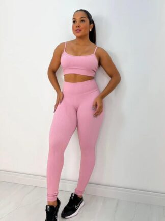 Flamingo Pink Women Workout Set