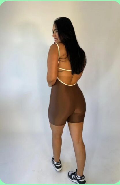 Bicolor Espresso Women Romper - Image 4