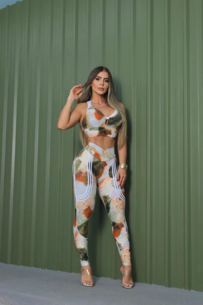 Green Tie Dye Women Workout Set