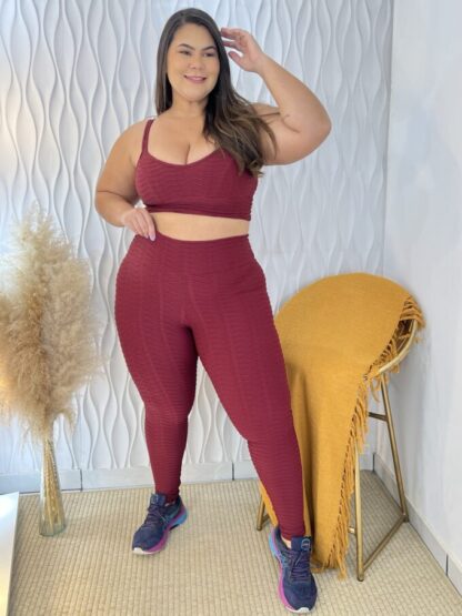 Jacquard Ripple Plus Size Women Workout Set - Image 2