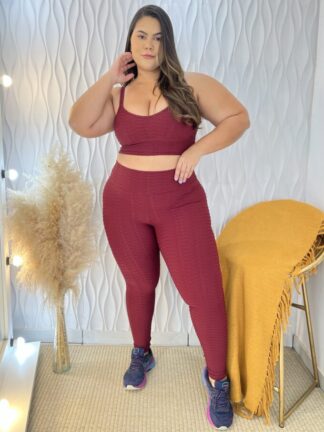Jacquard Ripple Plus Size Women Workout Set