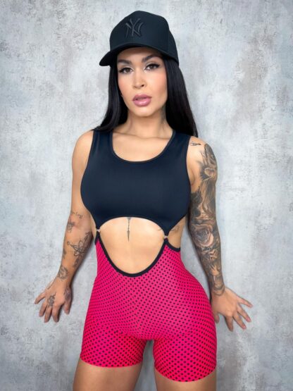 Black and Red Belly Women Romper - Image 3