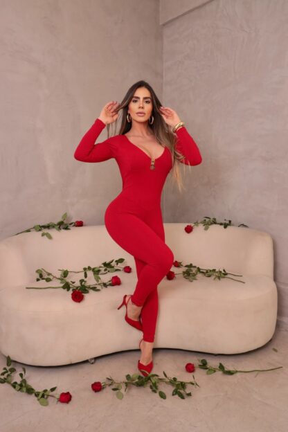 Elegance Venice Red Jumpsuit - Image 2