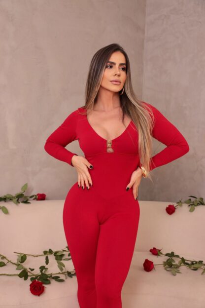 Elegance Venice Red Jumpsuit - Image 3