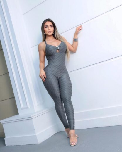 Elegance Lead Satin Grey Jumpsuit
