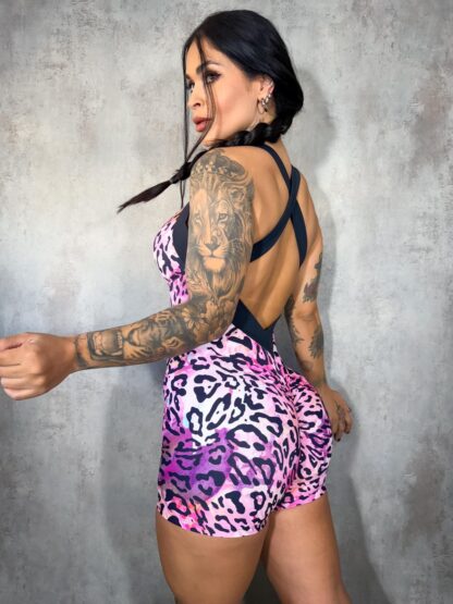 Women Pink Jaguar Romper - Image 3
