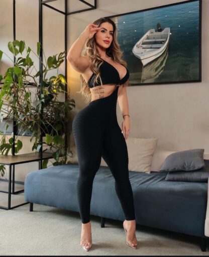 Elegance Jacquard Black Premier Jumpsuit