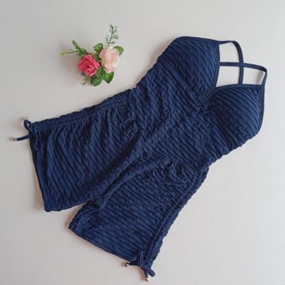 Dark Blue Jacquard Romper
