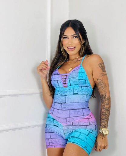 Pink & Blue Scrunch Romper - Image 2