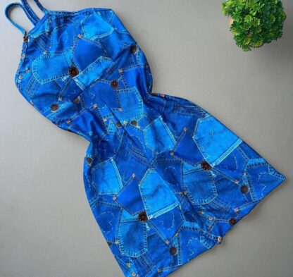 Faded Blue Jeans Romper
