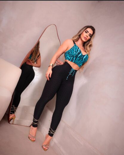 Emerald Green Leopard Workout Set - Image 2