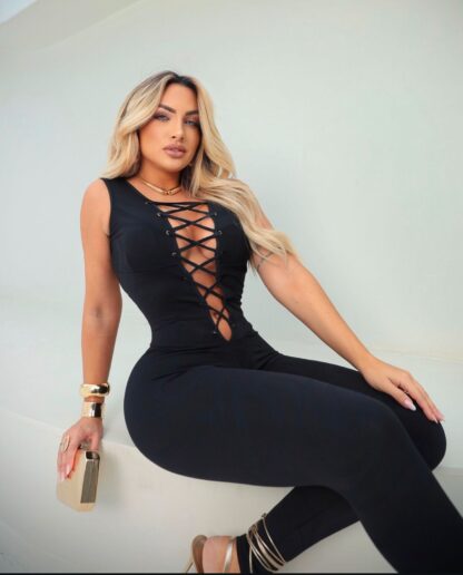Black Luxury Tribal Jumpsuit - Image 3