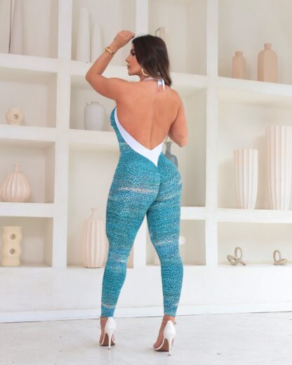 Sweet Blue Leopard Print Jumpsuit - Image 6