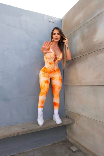 Tie Dye Orange Jumpsuit - Image 2