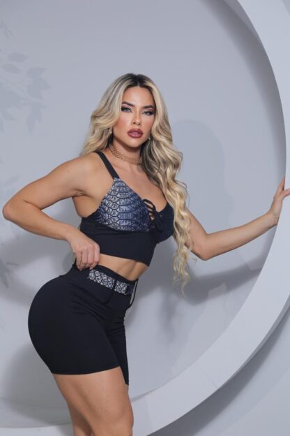 Grey Snake Belt Workout Set - Image 4