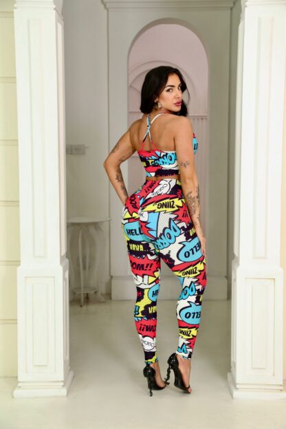 Cartoon Fit Top and Leggings Workout Set - Image 3