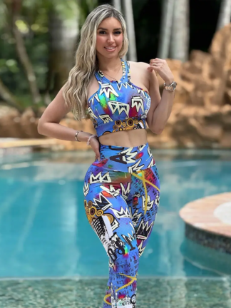 Royal Pop Top and Leggings Workout Set