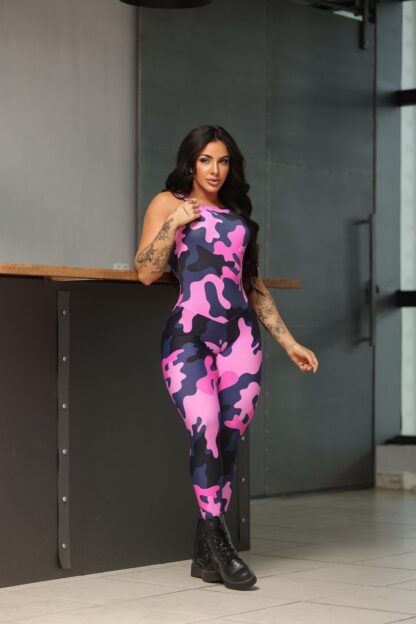Pink Camouflage Military Jumpsuit - Image 2