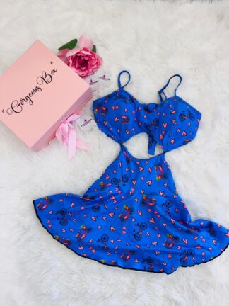 Blue Bike & Love Romper