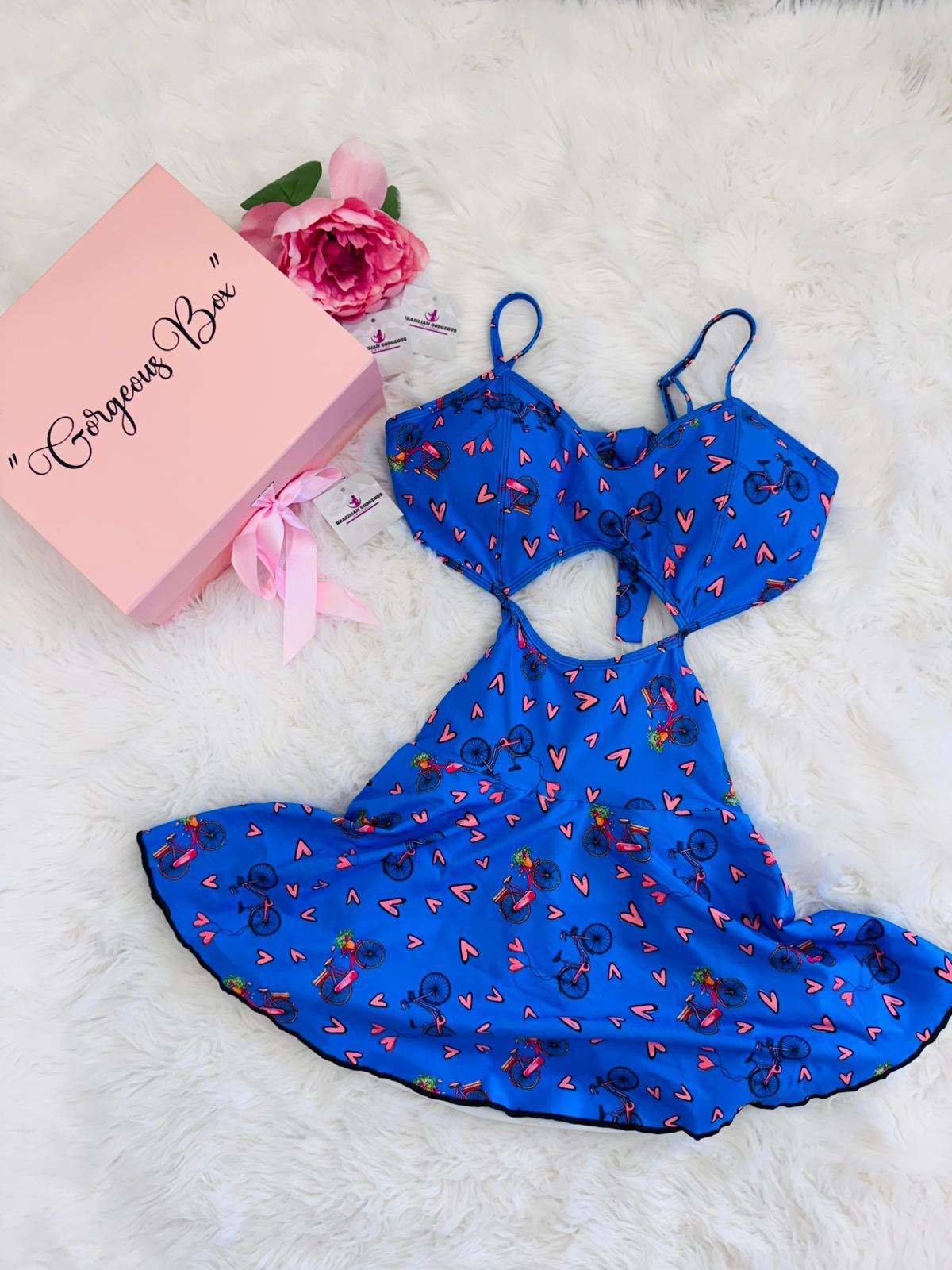 Blue Bike & Love Romper