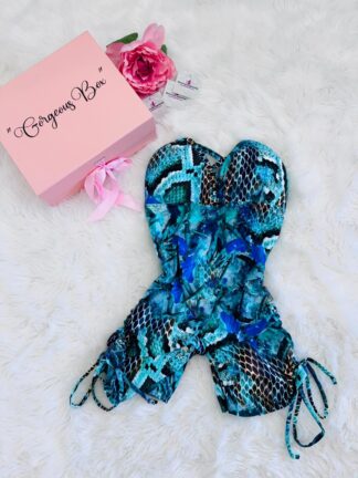 Blue Tropical Snake Romper