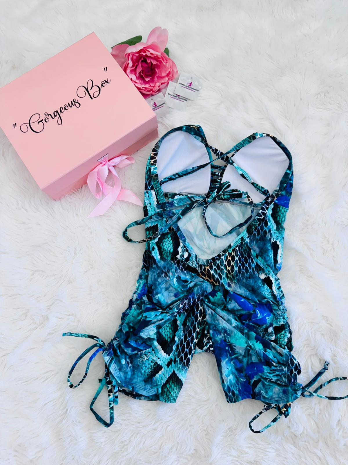 Blue Tropical Snake Romper - Image 2