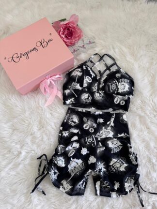 Comics Fit Black Workout Set