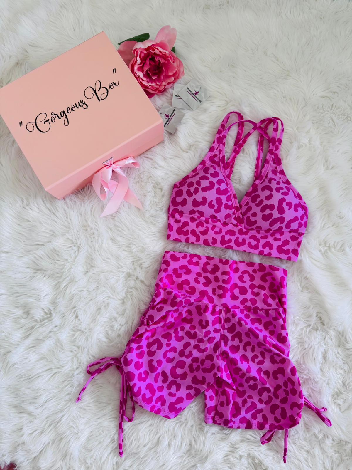Pink Wild Print Workout Set