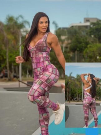 Tropical Plaid Jumpsuit